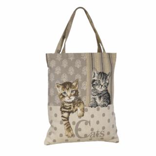 Vyšívaná nákupní taška se dvěma kočkami