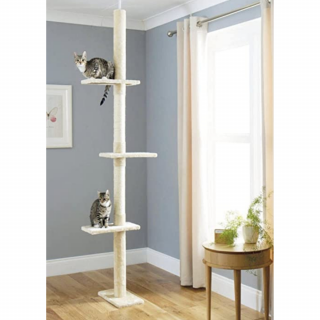 Škrábadlo do stropu Sisi pro mále kočky a koťata do 3kg, kremová (220-285x43x27cm, kremová)