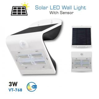 V-TAC solární LED nástěnné svítidlo VT-768 IP65 - bílé