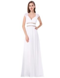 Bílé šaty inspirované antikou ze šifonu Velikost: XL (US 12)