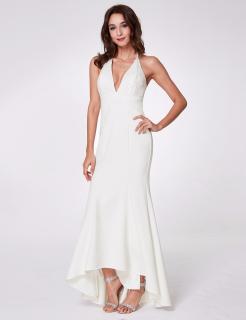 Bílé šaty za krk s holými zády Velikost: XXL (US 14)