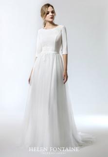 Boho svatební šaty s šedou tylovou sukní Velikost: XS (US 4)