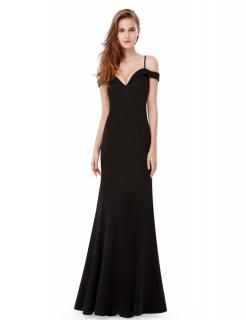 Černé dlouhé elegantní dámské šaty s odhalenými rameny Velikost: S (US 6)