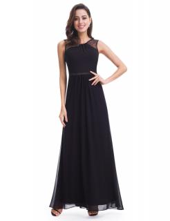 Černé dlouhé šifonové šaty bez rukávů Velikost: 3XL (US 16)
