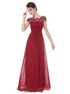 Vínově červené krajkové šaty Velikost: XL (US 12)