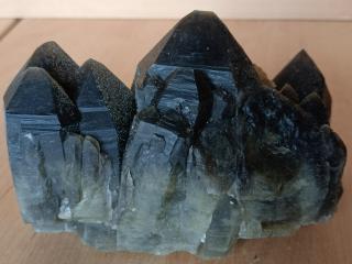 Morion -  Katedrála  /  Kámen zakončování  652 g  Dunkler Rauchquarz | Dark smoky quartz. Madagaskar. 13 cm