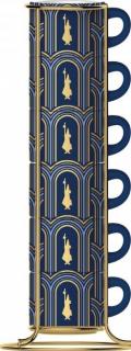 Bialetti Moka Espresso šálky Deco Glamour Modré se stojanem 50ml 6 ks