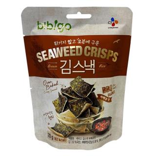 BIBIGO Rýžové Chipsy z mořských řas BBQ 20g