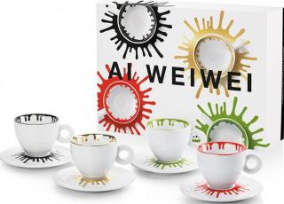 Illy Ai Wej-wej porcelánové cappuccino šálky s podšálky 4 x 160 ml