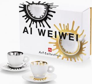 Illy Ai Wej-wej porcelánové espresso šálky s podšálky 2 x 60 ml