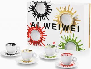 Illy Ai Wej-wej porcelánové espresso šálky s podšálky 4 x 60 ml