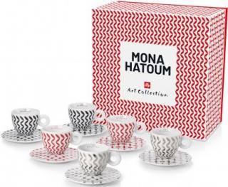 Illy Mona Hatoum porcelánové cappuccino šálky s podšálky 6 x 160 ml