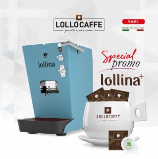 Kávovar Lollina New Plus  na E.S.E. Pody modrý + 40 E.S.E.a XXL HRNEK