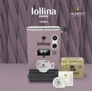 Kávovar Lollo Caffe na E.S.E. PODy LOLLINA Lillador Světle fialový + 40 E.S.E. Podů