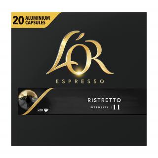 L´OR Espresso Ristretto Intenzita 11 - 20 hliníkových kapslí kompatibilních s kávovary Nespresso®*