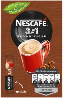 Nescafe 3v1 Intantní káva s třtinovým cukrem 10x16,5g
