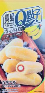 Qmochi Roll Japonské Koláčky s příchutí banánovou 150g