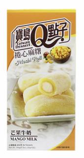 Qmochi Roll Japonské Koláčky s příchutí Mléčné Mango 150g