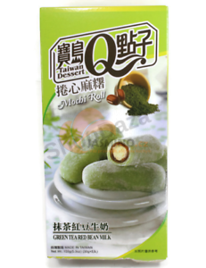 Qmochi Roll Japonské Koláčky Zelený Čaj a Červené Fazole 150g