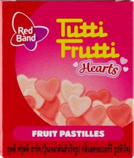 Red Band Tutti Frutti Hearts želé pastilky s ovocnou příchutí 15g