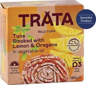 TRATA Tuňák uzený v rostlinném oleji citron-oregano 160 g
