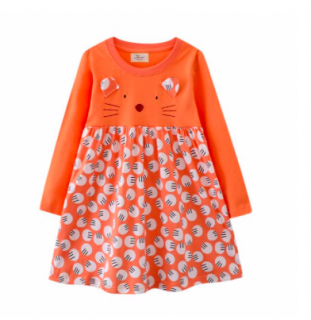 Bavlněné mikinové šaty Barva: Oranžová, Věk dítěte: 2 roky