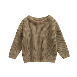 Boho pletený svetřík pro kluky i holky Barva: Khaki, dětská velikost: 12-18 měsíců