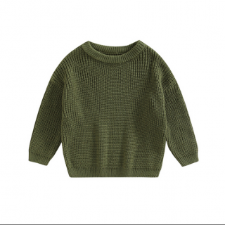 Boho pletený svetřík pro kluky i holky Barva: Zelená, dětská velikost: 12-18 měsíců