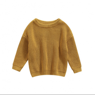 Boho pletený svetřík pro kluky i holky Barva: Žlutá, dětská velikost: 12-18 měsíců