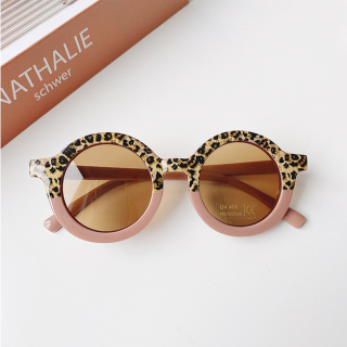Dětské retro dvoubarevné sluneční brýle Barva:: Růžová-Leopard