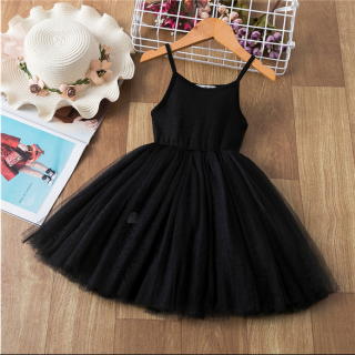 Dívčí letní šaty s krásnou tylovou sukní Barva: Černá, Věk dítěte: 2 roky