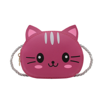 Holčičí crossbody kabelka kočička Barva: tmavě růžová