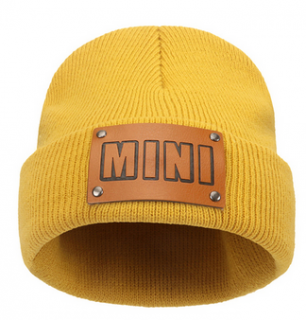 Pletená čepice pro mamku a mini Barva: Žlutá, Obvod hlavy: Miminko 30-45cm