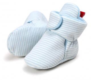 Praktické zimní botičky capáčky na suchý zip Barva: Modré proužky, Velikost: 1