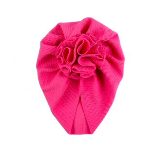 Stylový   turban  s mašlí pro holčičky Barva: tmavě růžová