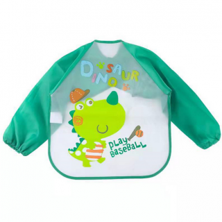 Voděodolný bryndák s rukávy - dětské motivy Barva: Zelená - Dinosaur