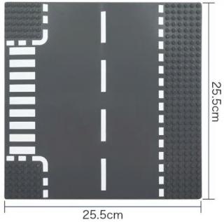 Základní podložka 25 x 25 cm pro stavebnice typu lego Barva: silnice - křižovatka T
