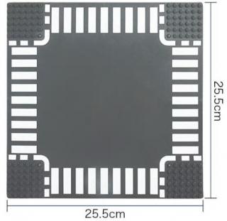 Základní podložka 25 x 25 cm pro stavebnice typu lego Barva: silnice - křižovatka