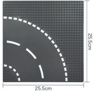 Základní podložka 25 x 25 cm pro stavebnice typu lego Barva: silnice - zatáčka