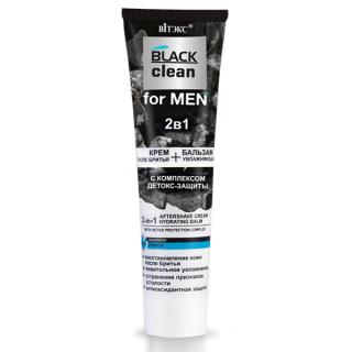 Belita-Vitex Black Clean For Men – Krém po holení a hydratační balzám 2 v 1 s komplexem detox – ochrany. , 100 ml