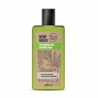 Belita-Vitex Konopná zeleň – Jemný šampon na vlasy bez sulfátů „Přírodní laminace“., 255 ml