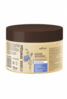 Belita-Vitex Síla přírody – Obnovující balzám na vlasy s lněným olejem pro poškozené vlasy s antistatickým účinkem , 380 ml