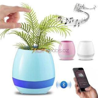 Bluetooth reproduktor ve tvaru květináče - bílý