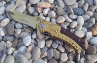 Nůž sklápěcí Elfmonkey 008 - zlatý