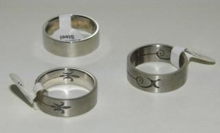 Ocelové prstýnky 091 : sada 3 kusy, velikost 20 (Fashion Jewelry)