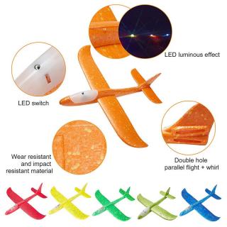 Pěnové házecí Letadlo s LED světly - oranžové