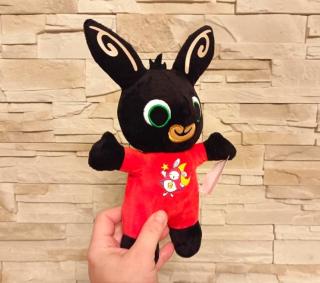 Plyšová hračka králíček Bing 28 cm - červené pyžamko