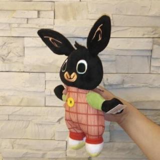 Plyšová hračka králíček Bing 28 cm - obleček s kárem