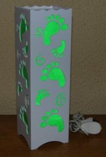 Stolní dekorační LED lampa - zelené tlapky VÝPRODEJ