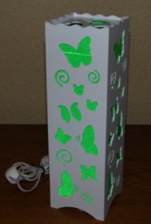 Stolní dekorační LED lampa - zelený motýl VÝPRODEJ